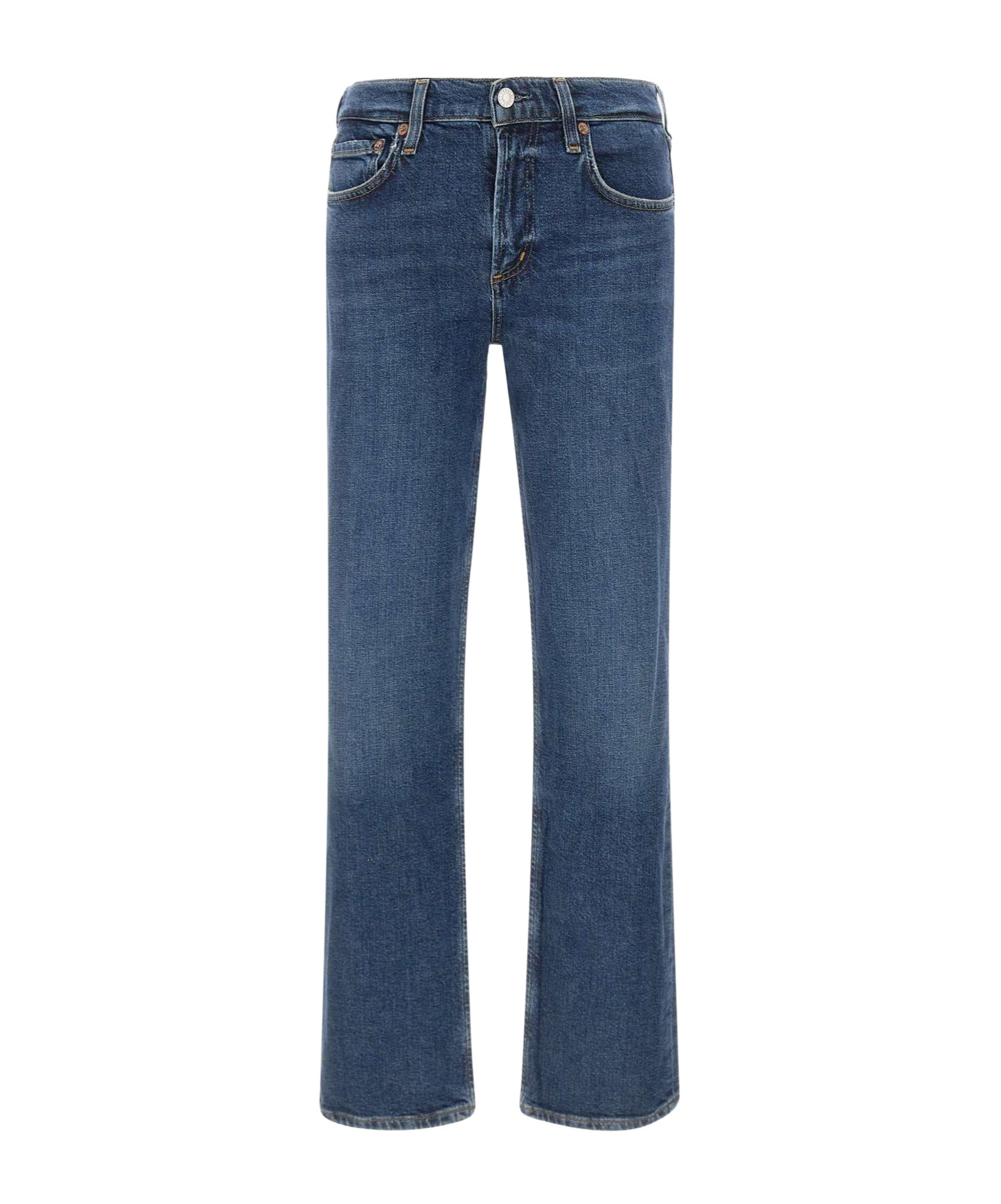 Agolde Denim Trousers With Belt Loops In Blue