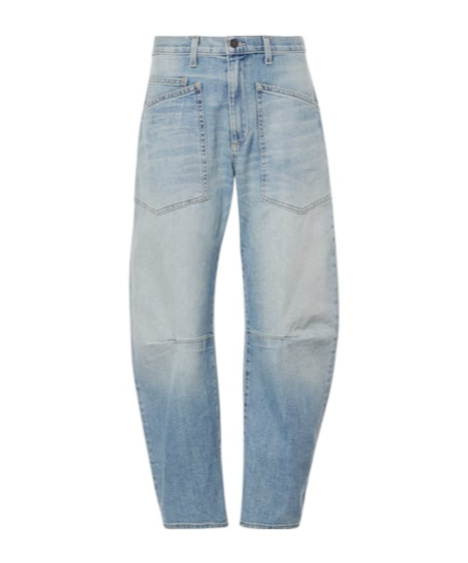 Nili Lotan Shon High Waist Barrel Leg Jeans In Blue