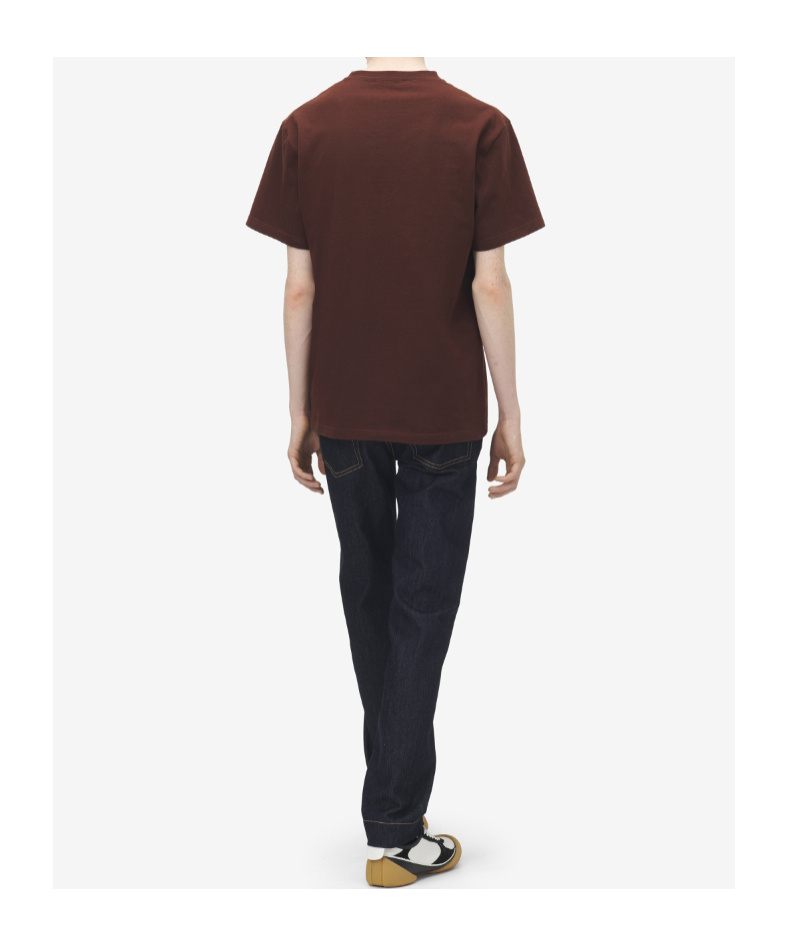 Alexander Mcqueen Men's Flocked Mcqueen Logo T-shirt In Deep Red In Brown
