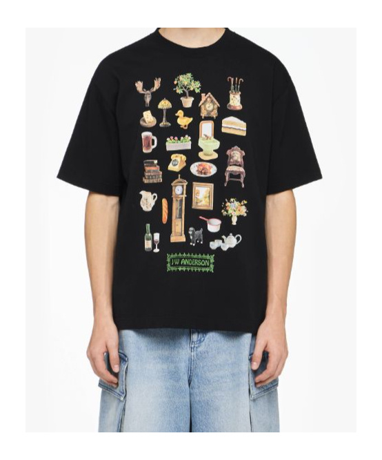 Jw Anderson Diorama Printed T-shirt In Black