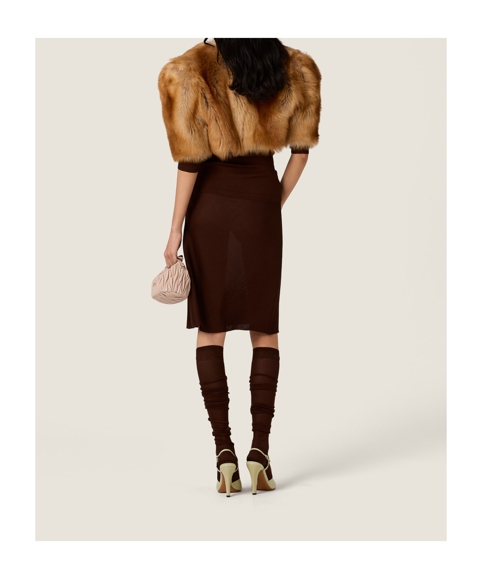 Miu Miu Silk Mid-length Skirts In Burgundy