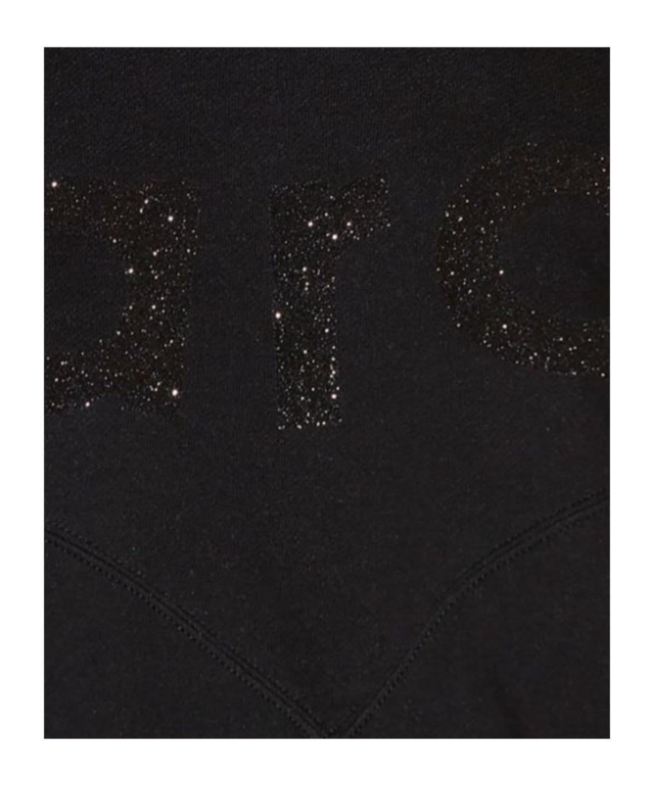 Isabel Marant Étoile Houston Glitter Logo Crewneck Sweatshirt In Black