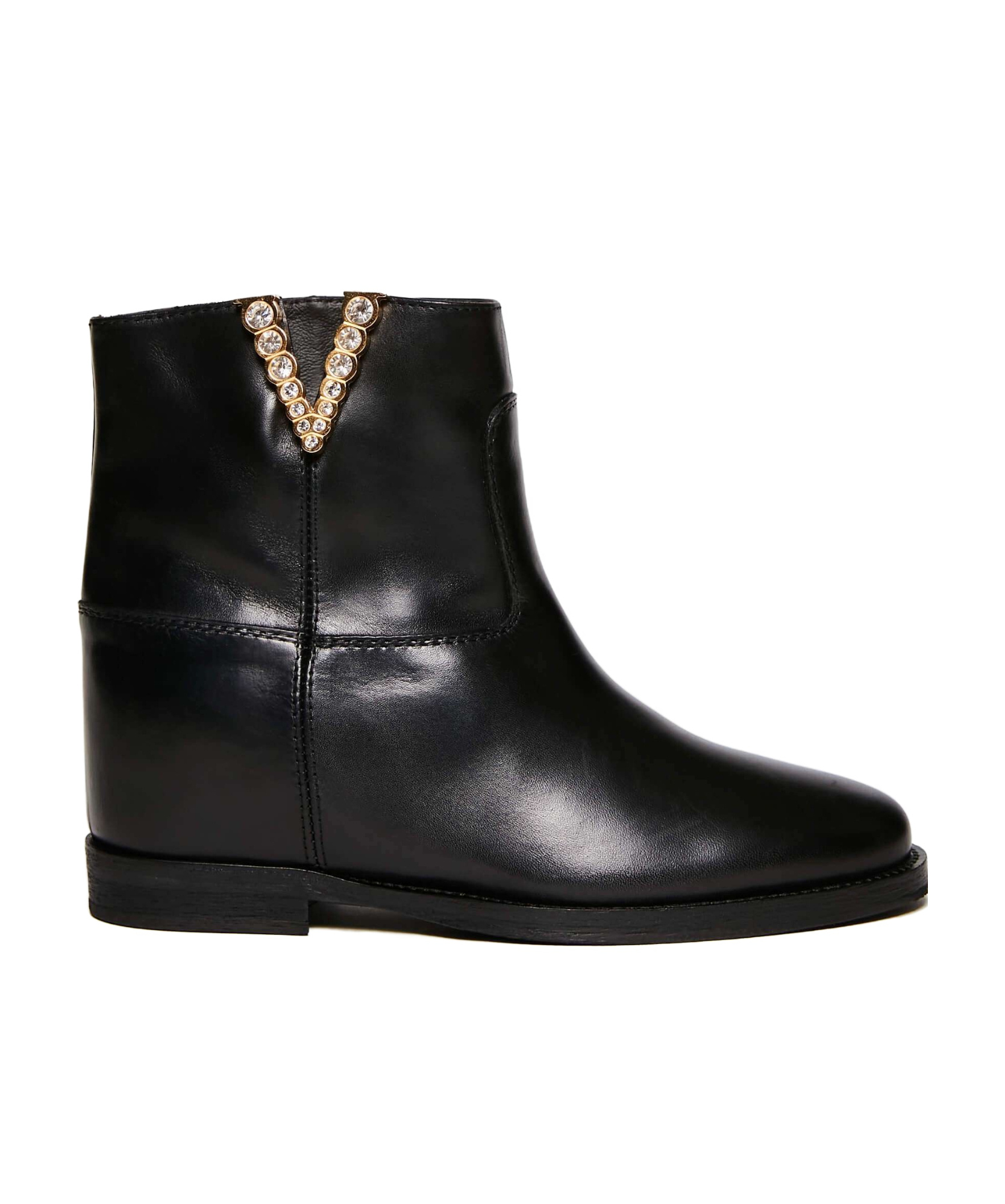 Shop Via Roma 15 Logo Details Short Boots In Black