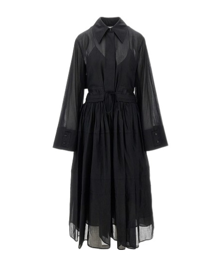 Jil Sander Cotton Midi Dress In Black