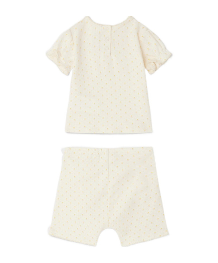 Bonpoint Two-piece Short-sleeved T-shirt And Shorts In White