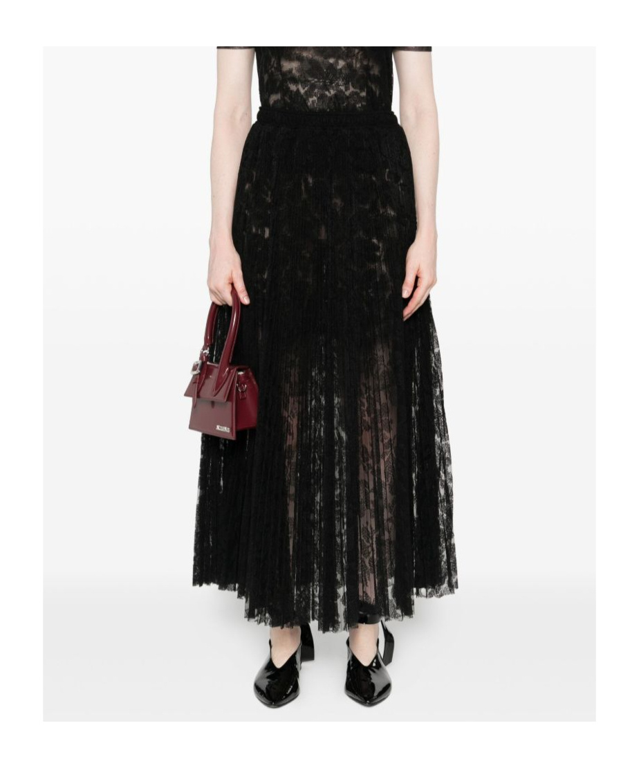 Ermanno Scervino Pleated Midi Skirt In Black
