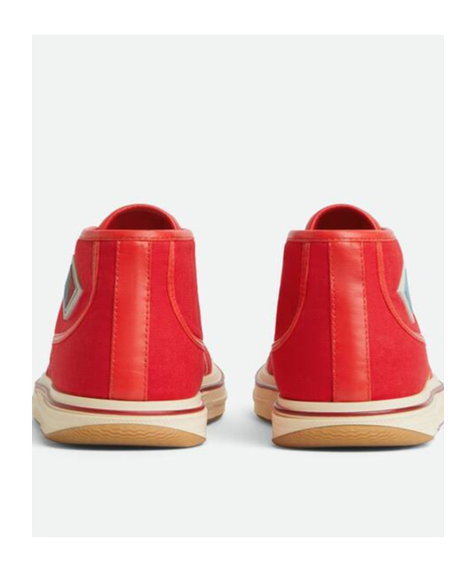 Bottega Veneta Sneakers Summer In Tela Rossa  Uomo In Scarlet/tomato