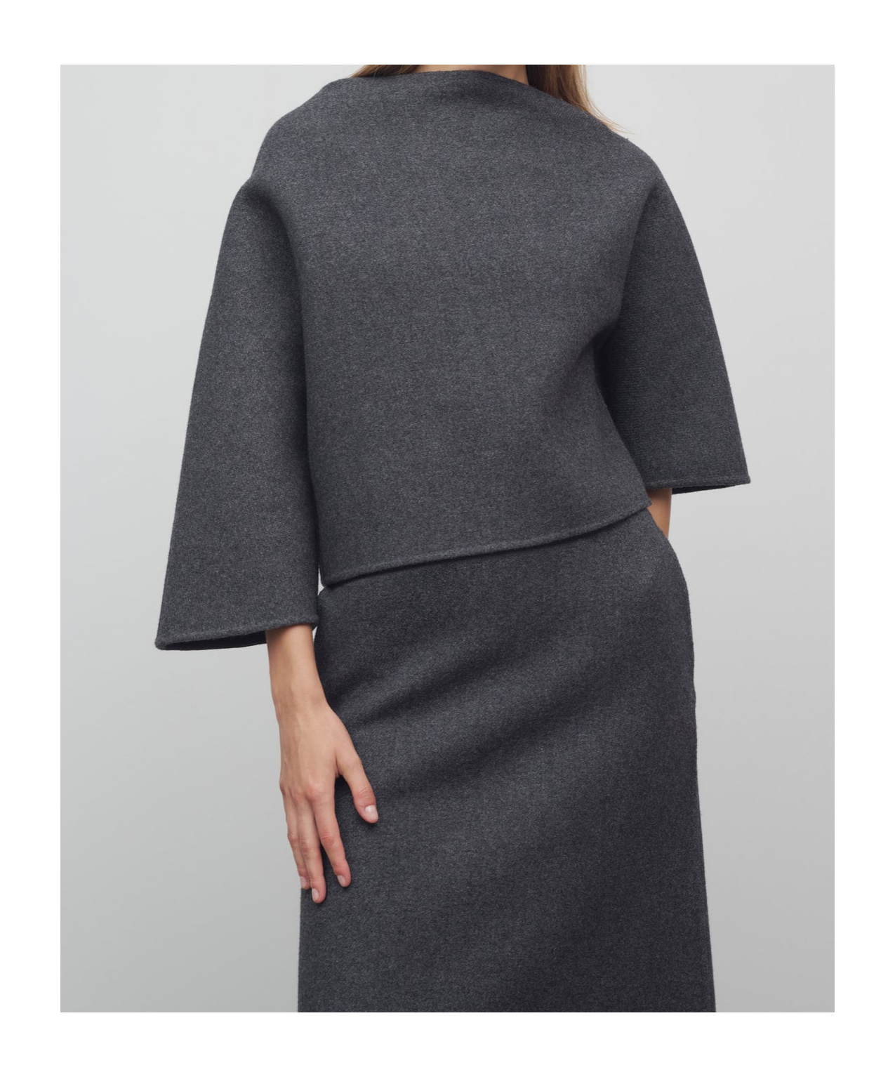 THE ROW WOOL ASYMMETRICAL TOP