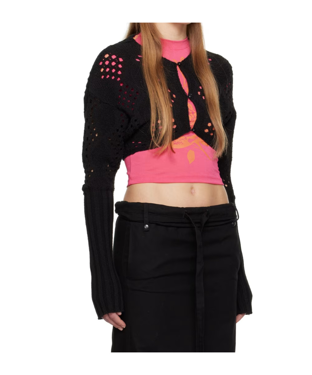 Open Yy Argyle Cardigan In Black