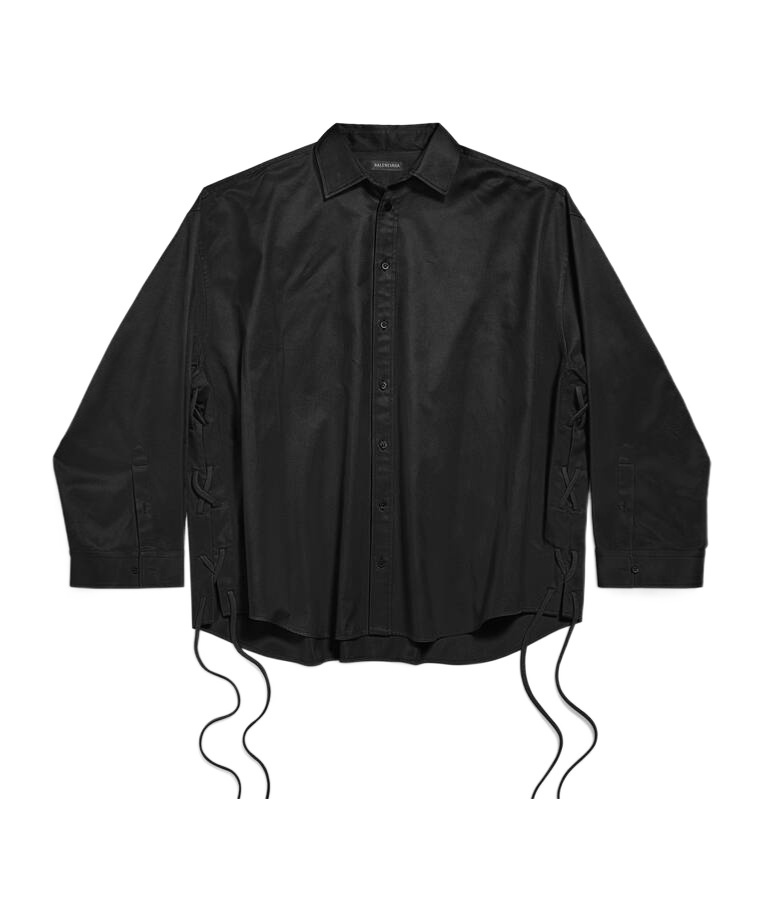 Balenciaga Women's Lace-up Shirt In Black