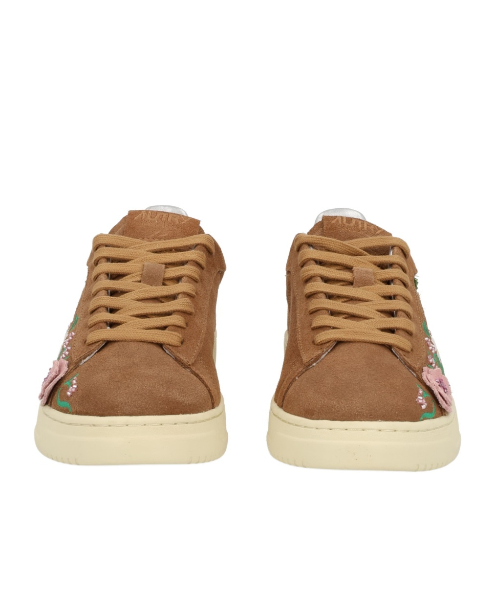 Autry Brown Lace Up Sneakers In Multi