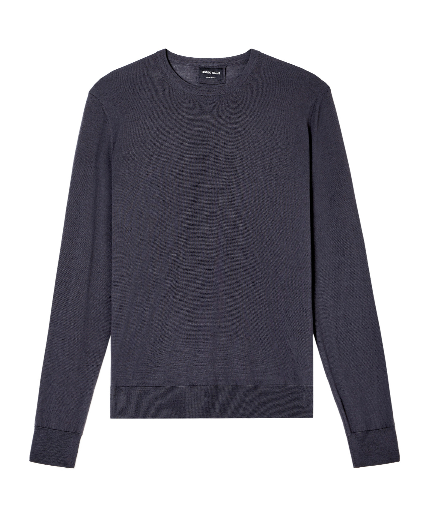 Giorgio Armani Wool Crew-neck Sweater In Blue