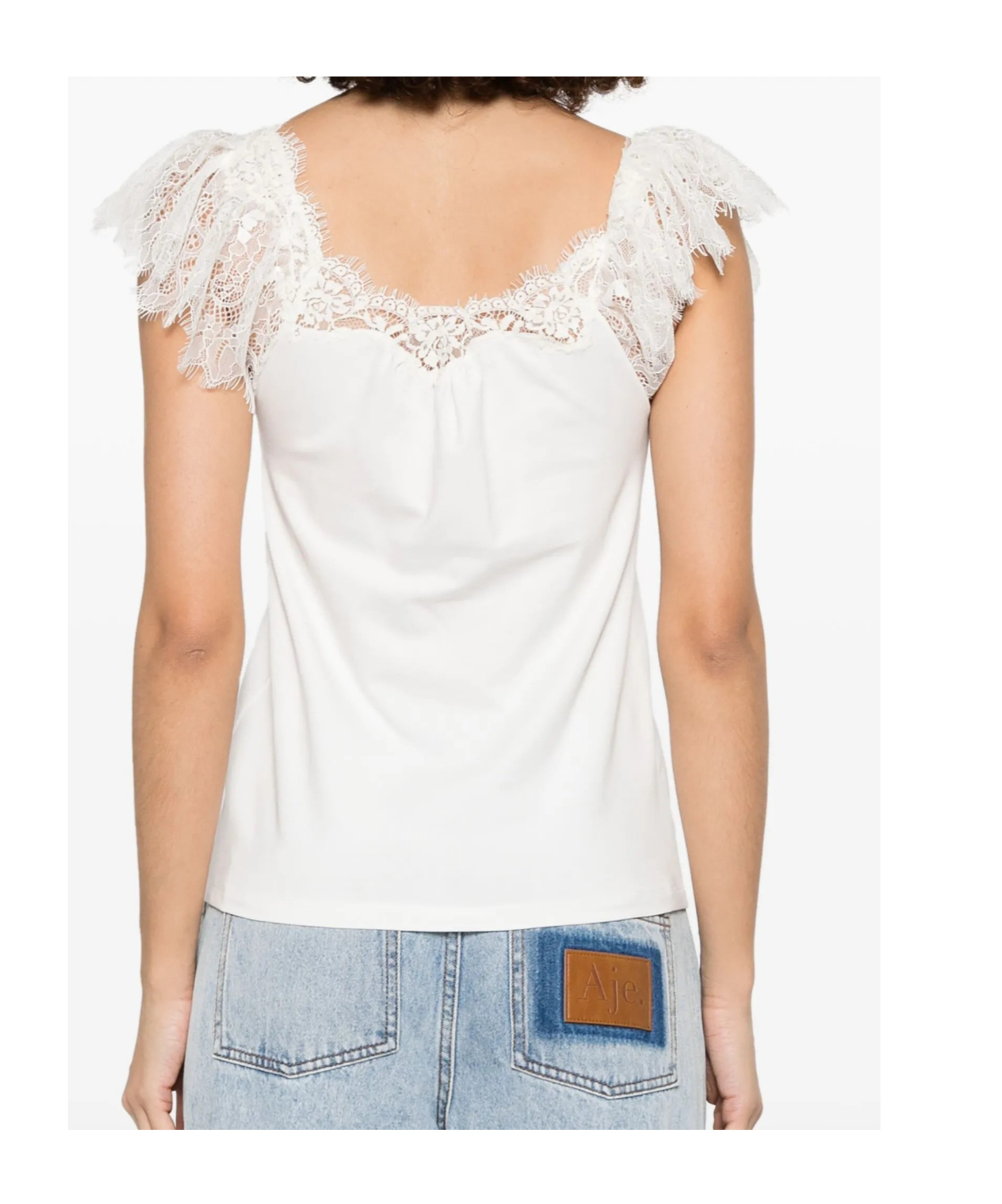 Ermanno Firenze Lace-trim Tank Top In White