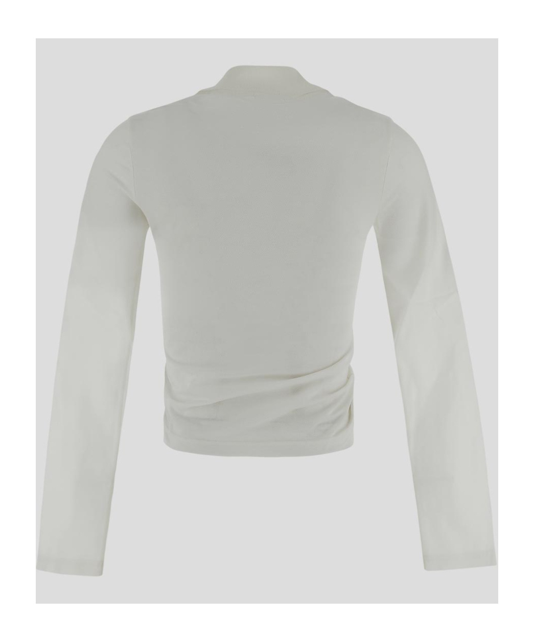 Shop Courrèges Long-sleeved Polo Shirt In Gray