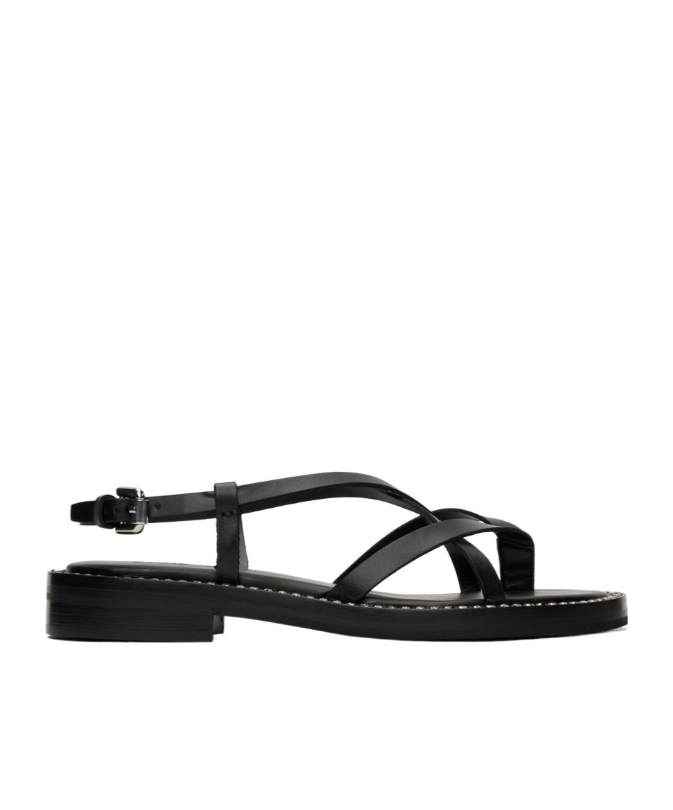 See By Chloé Lynette Cross-strap Flat Sandals In Black