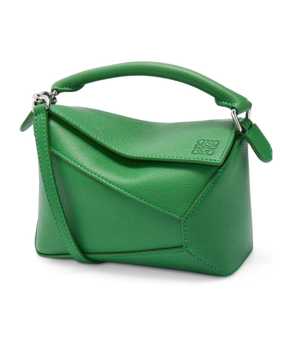 Loewe Mini Puzzle Shoulder Bag In Green