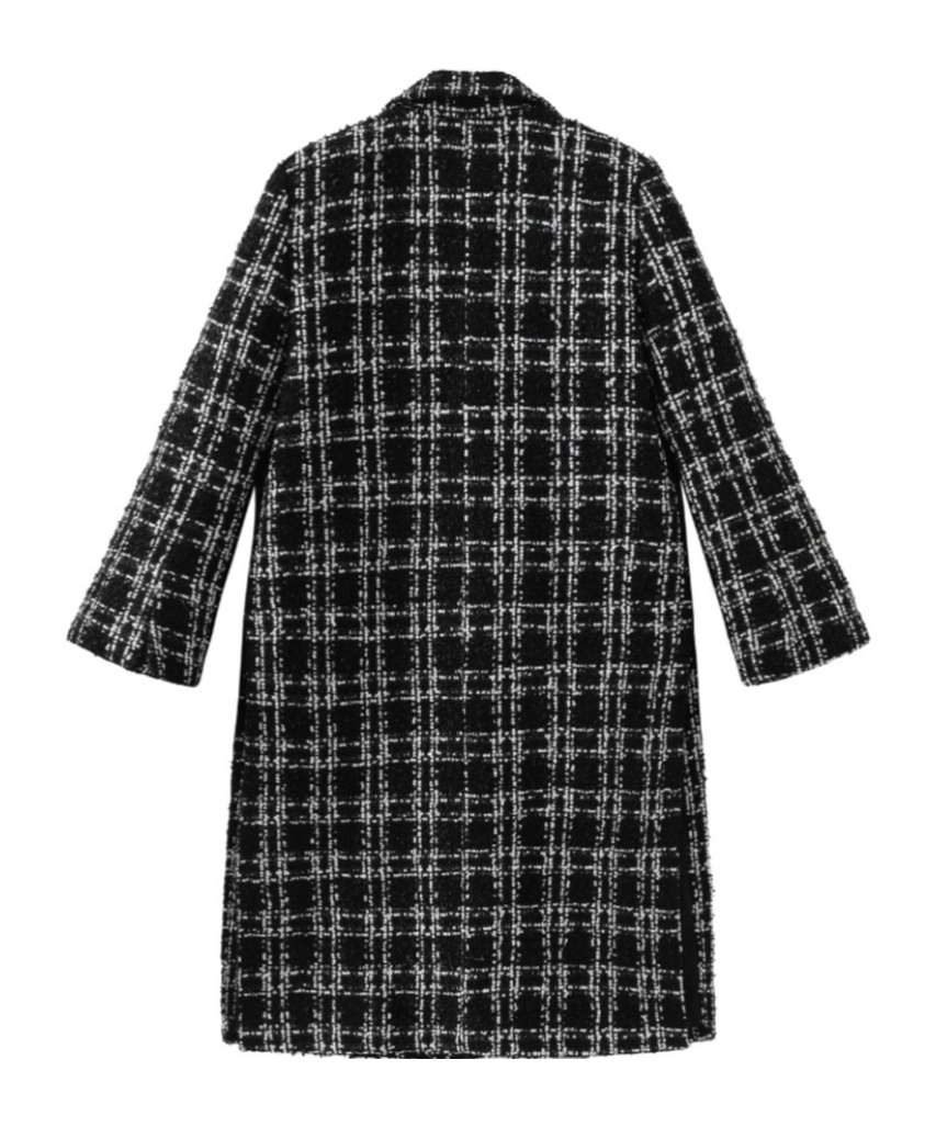 Marissa Chiara Black And White Plaid Coat In Black