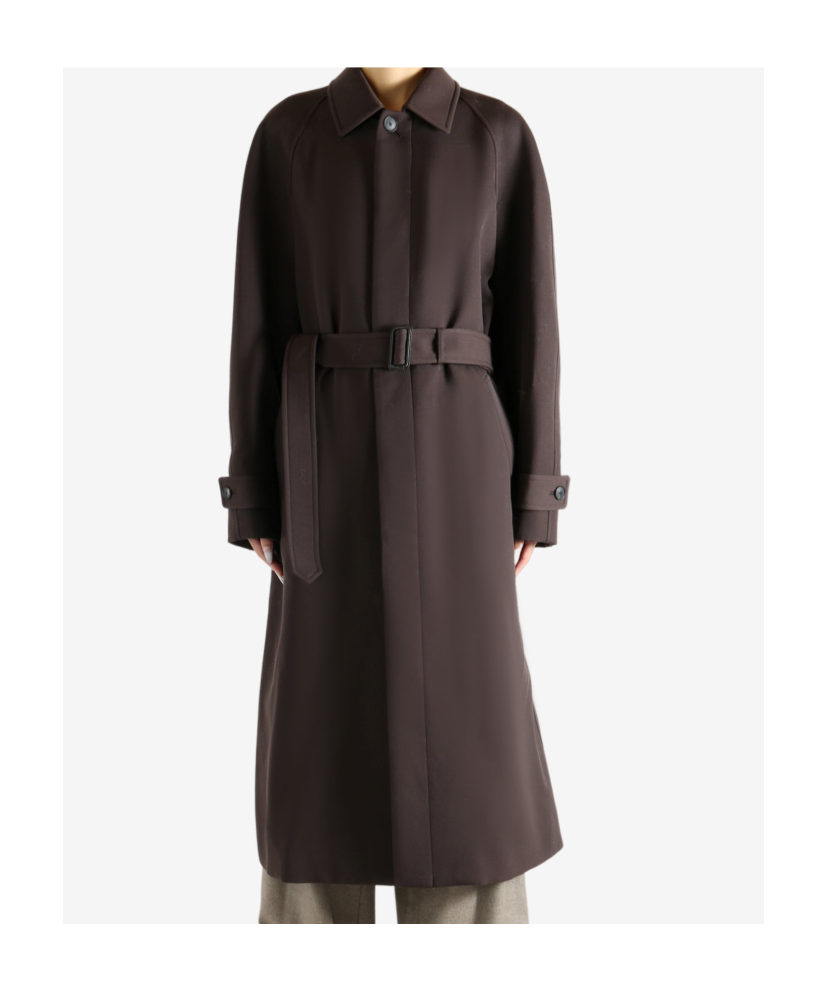 Auralee Belted Coat In Brown