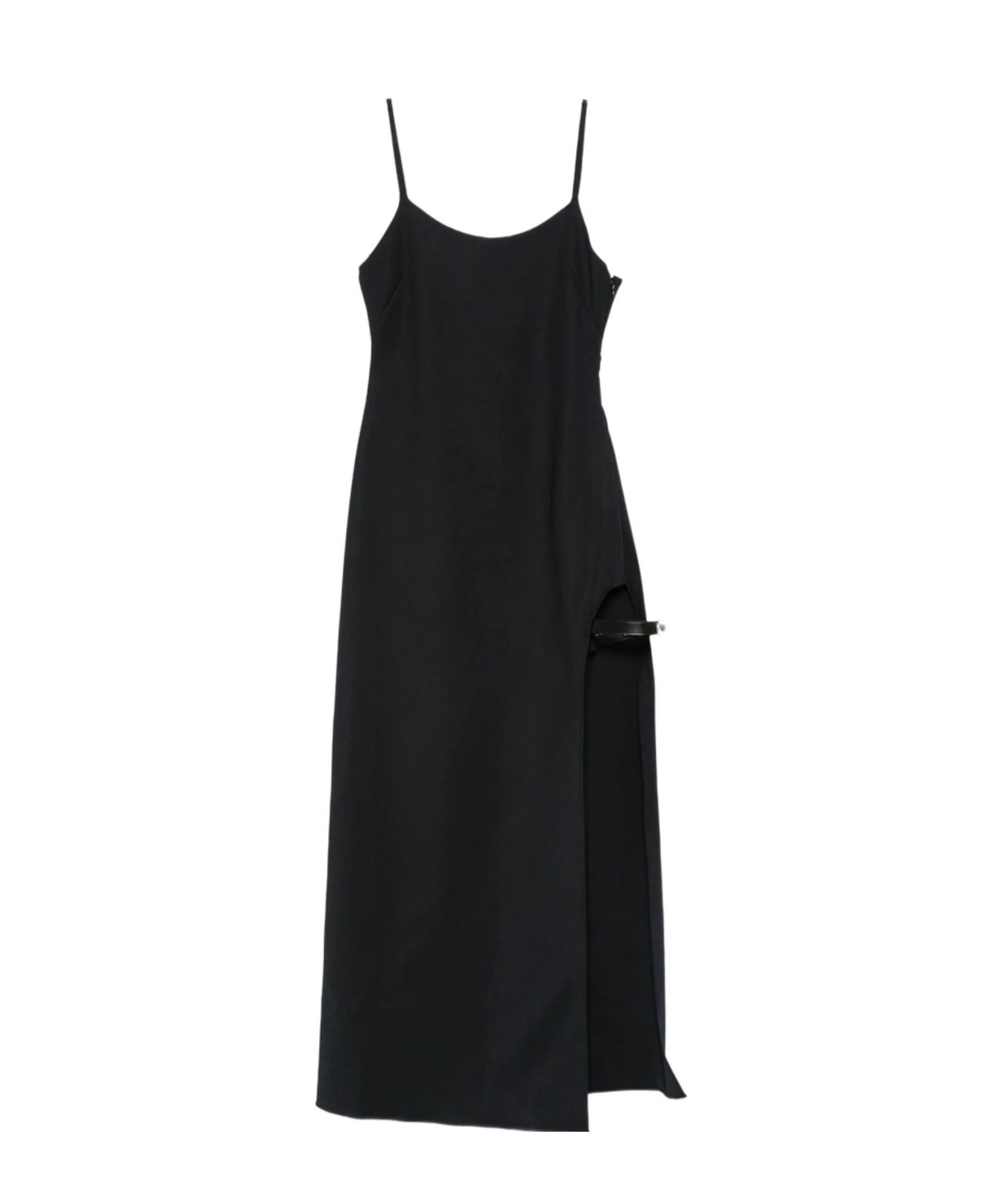 Coperni Side-split Strap Midi Dress In Black