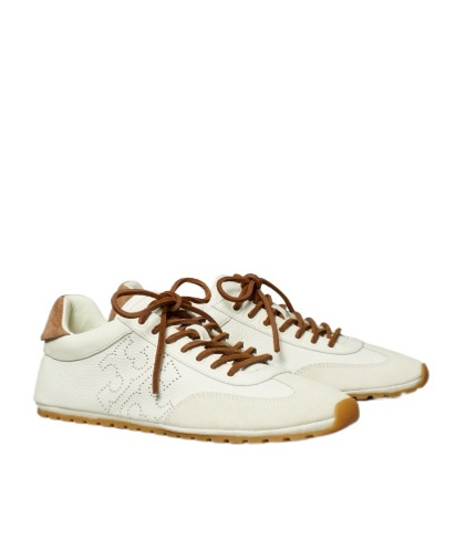 Tory Burch Travel Leather Perforated Sneakers In Multi