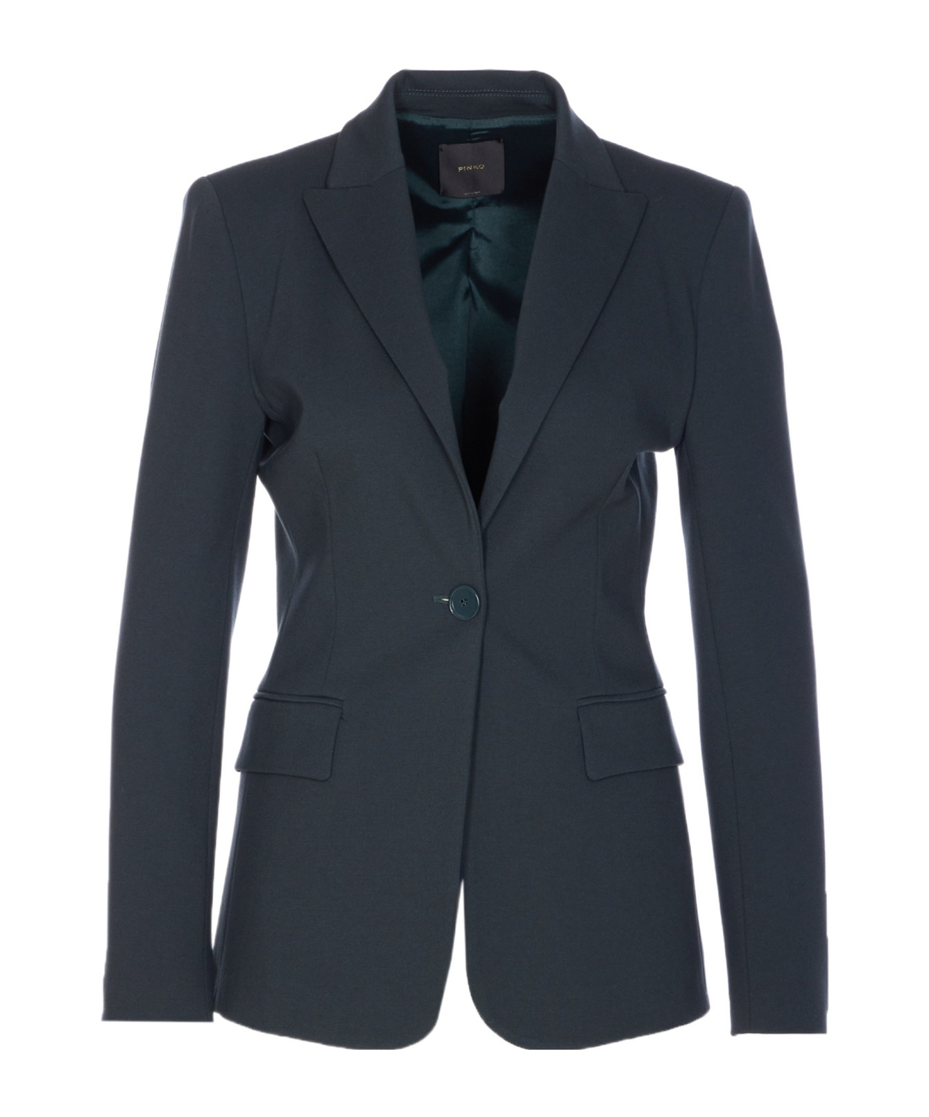 Pinko Tailored Jacket With Flap Pockets And Notched Lapels In Blue