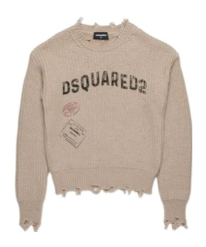 Dsquared2 Logo-print Sweater In Nude