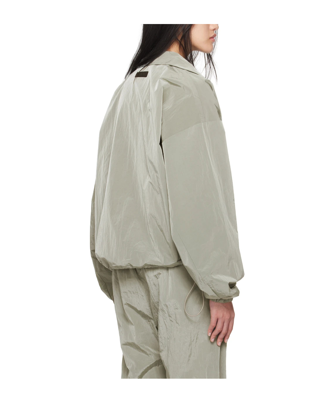Essentials Gray Shell Bomber Jacket In Gray