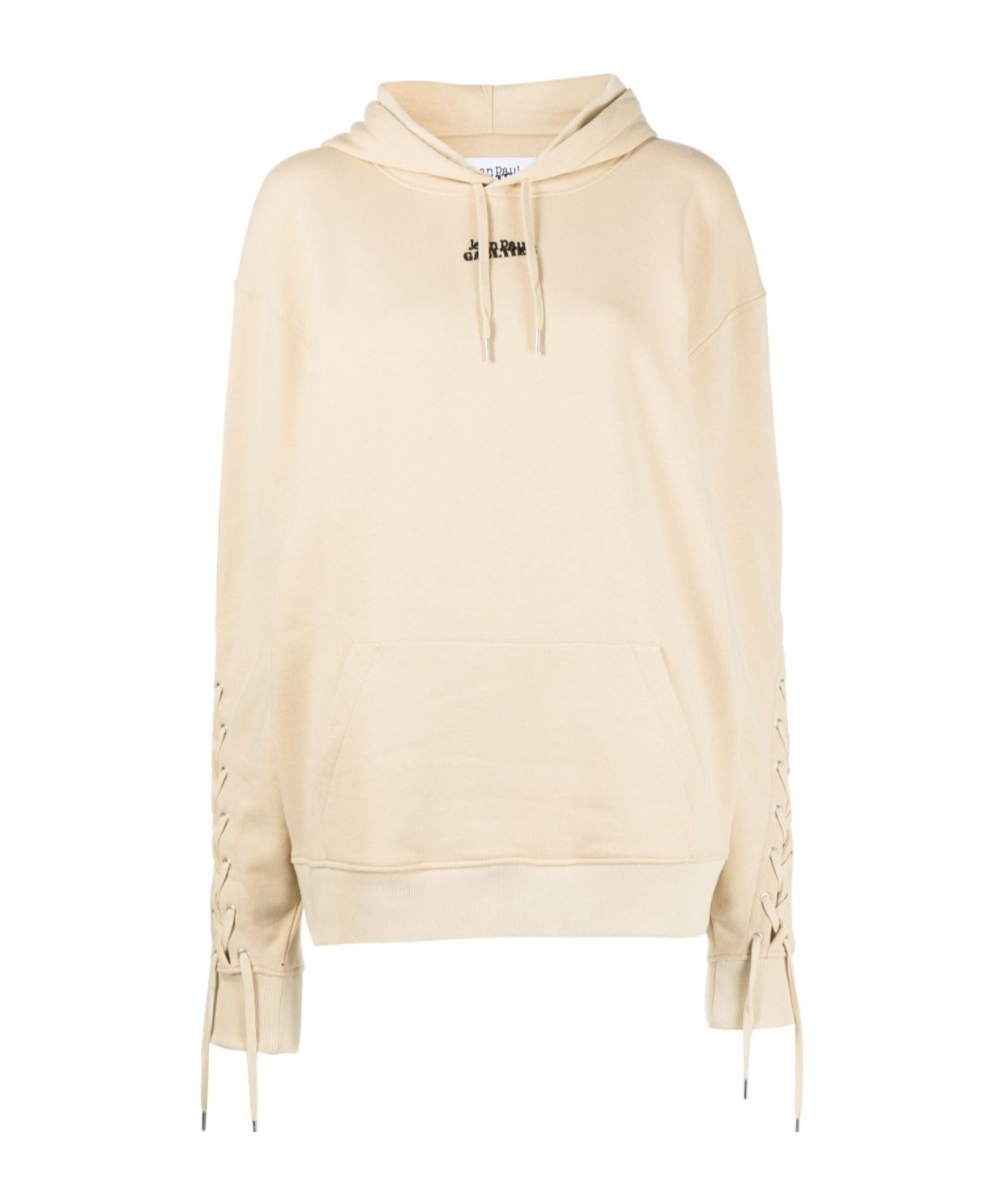Jean Paul Gaultier Logo Cotton Hoodie In Nude