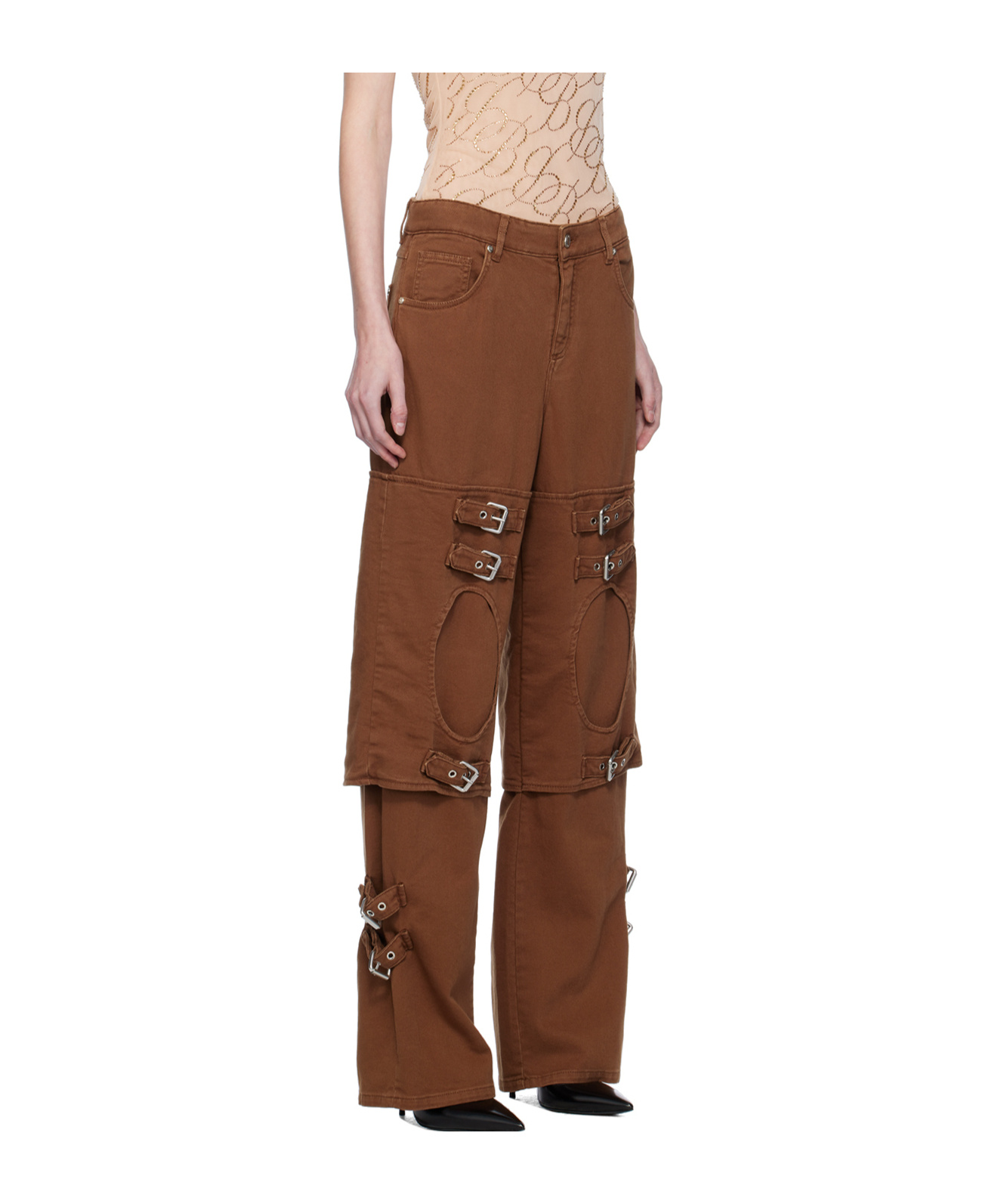 BLUMARINE BOYFRIEND BELT-LOOP JEANS