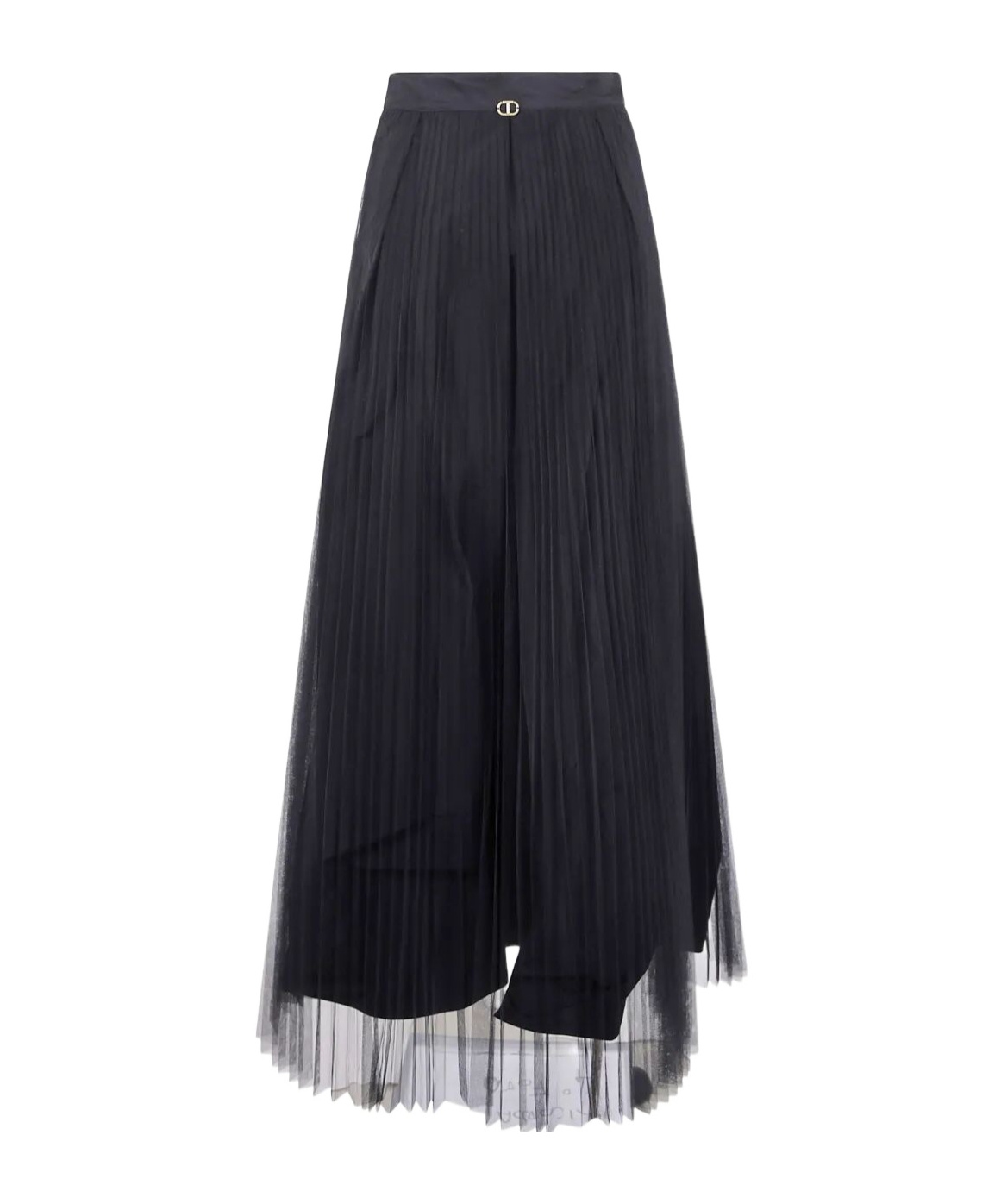 Twinset Logo-plaque Midi Skirt In Blue