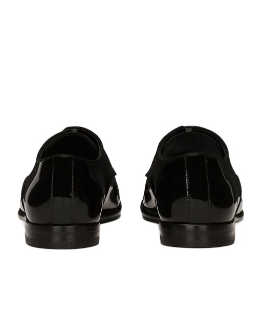 Dolce & Gabbana Black Leather Raffaello Lace-up Shoes In Black