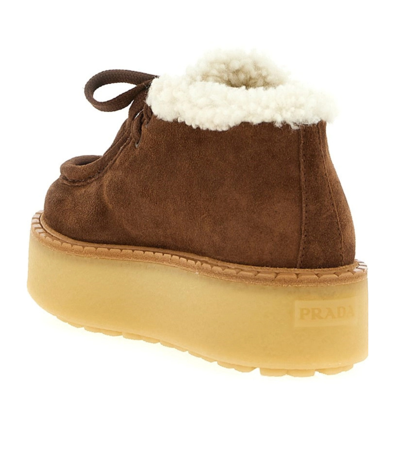 Prada Lace-up Casual In Brown