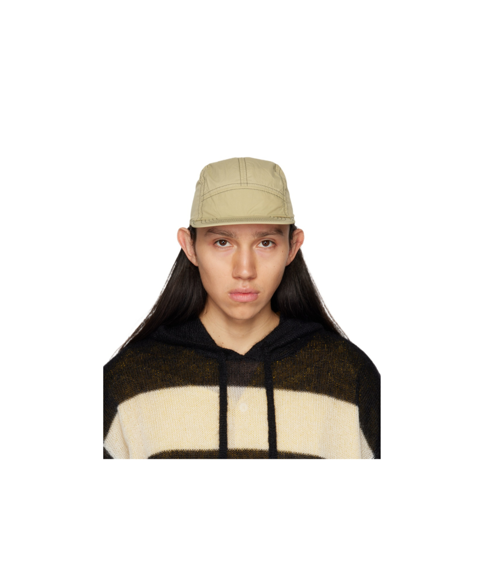 Sunnei Stitching Detail Baseball Cap In Nude