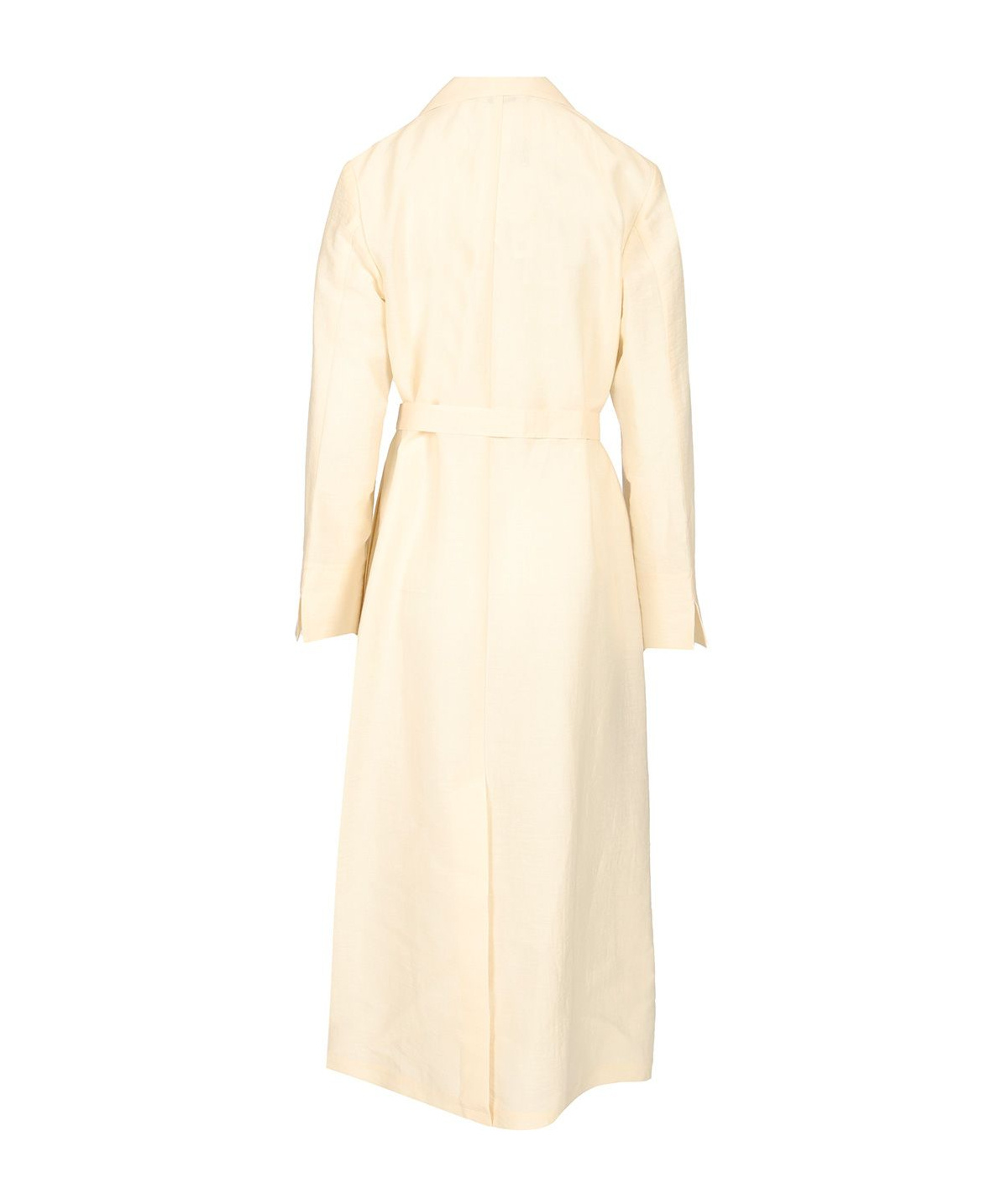 Max Mara Linen And Silk Canvas Overcoat Dresses White In White