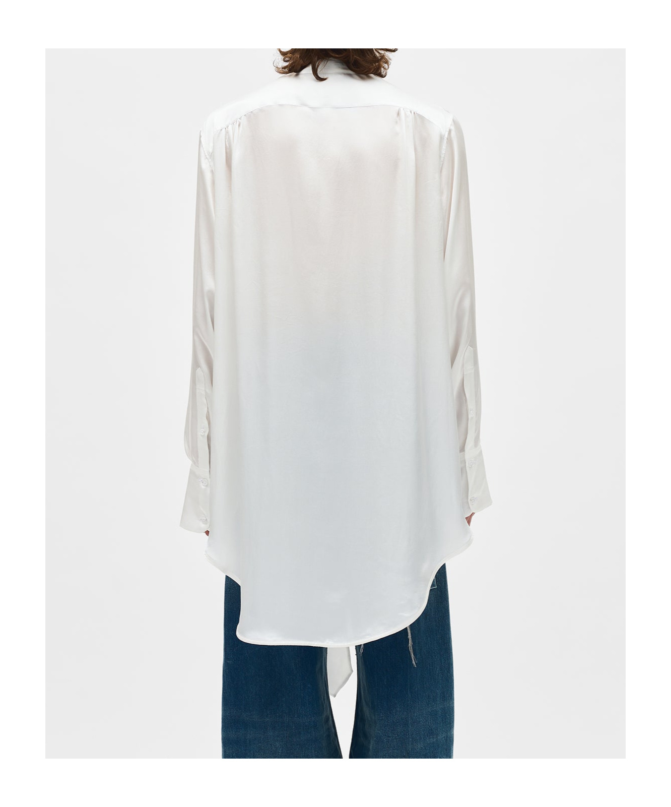 Ann Demeulemeester Solan Comfort Stand Collar Shirt In Natural Color