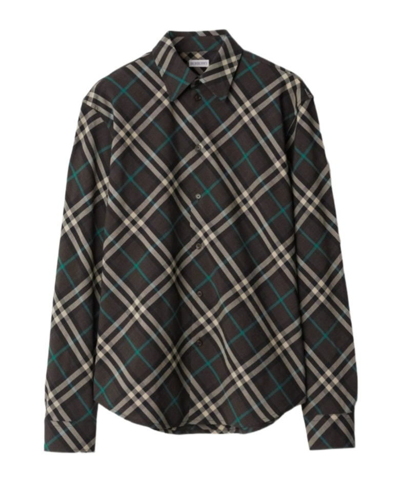 Burberry Checked Button-up Shirt In Black