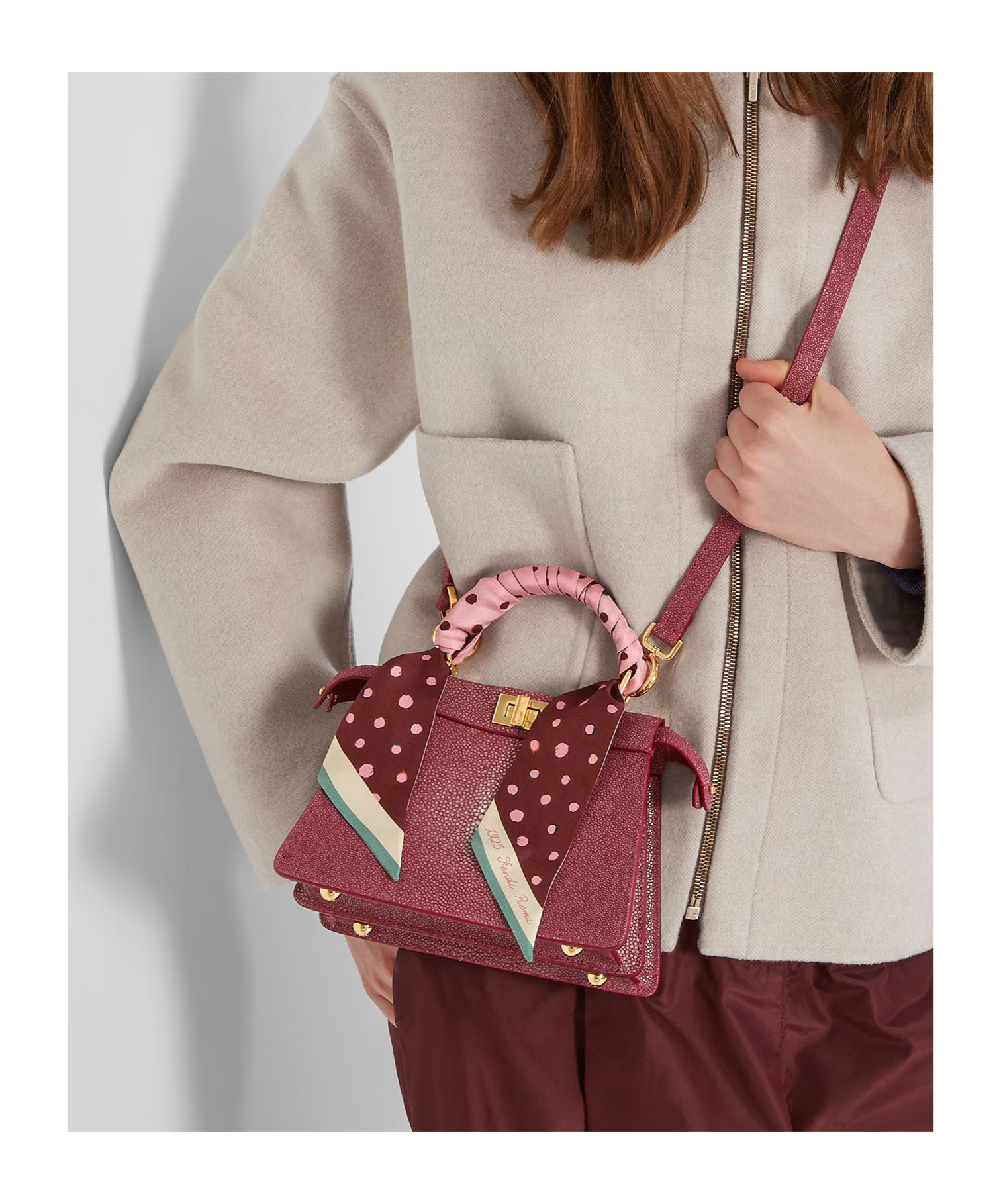 Fendi Double-sided Silk Scarf In Pink