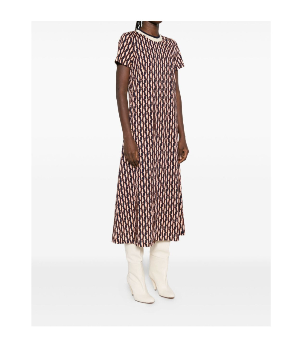La Doublej Geometric-print Dress In Brown
