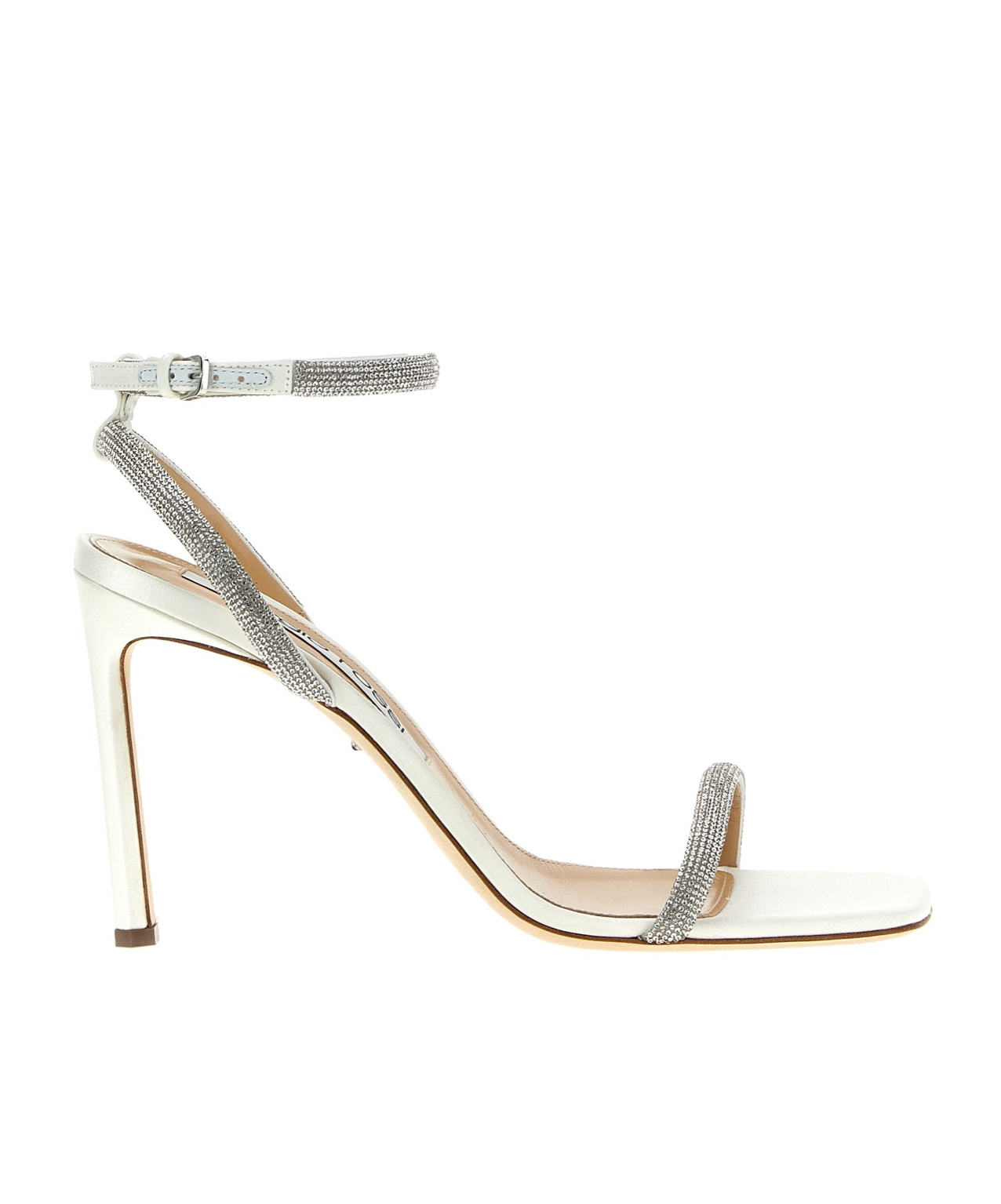 Sergio Rossi Square-headed Stiletto Sandals With High Heels In White