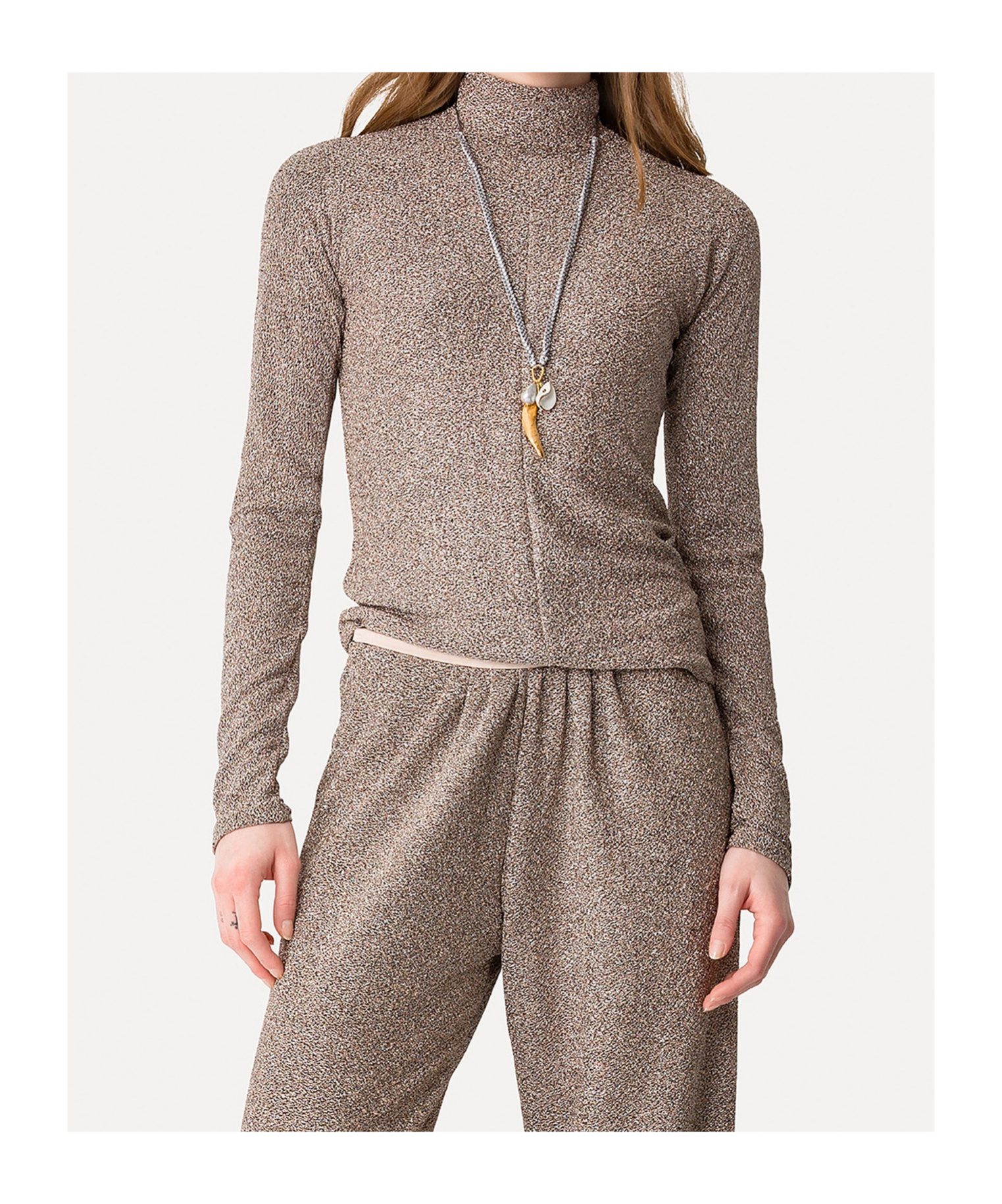 Forte Forte Metallic-threading Top In Brown