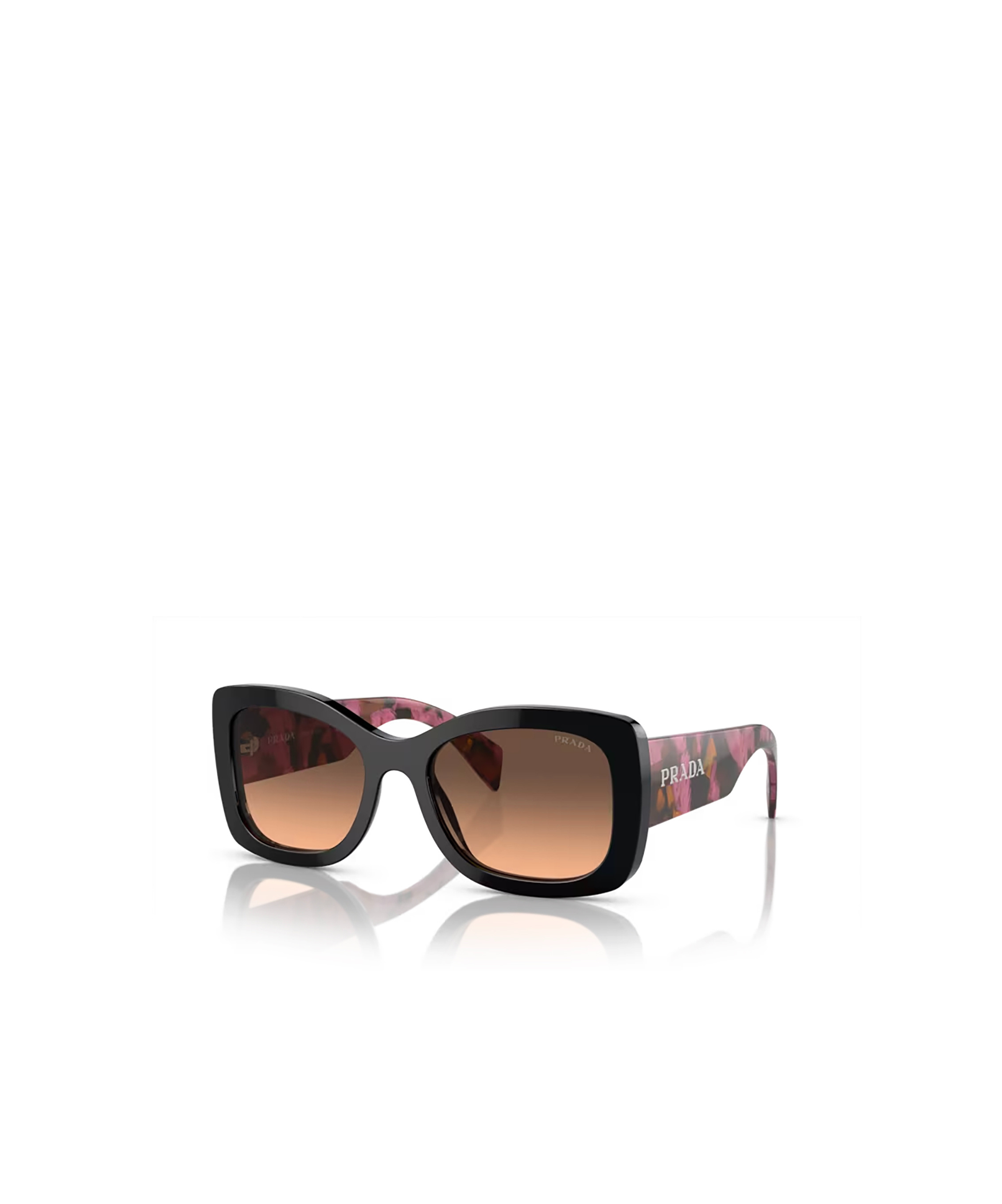 Prada Womens Purple Pr A08s Oval-frame Acetate Sunglasses In Black