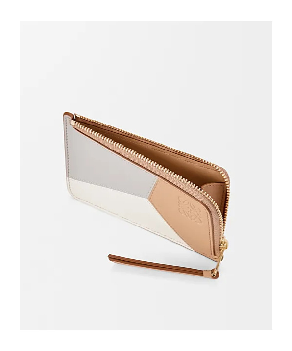 Loewe Leather Puzzle Coin Card Holder In Neutral