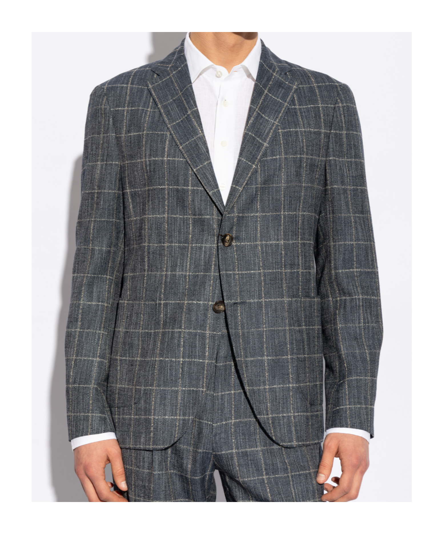 Etro Single-breasted Checked Jacket In Black