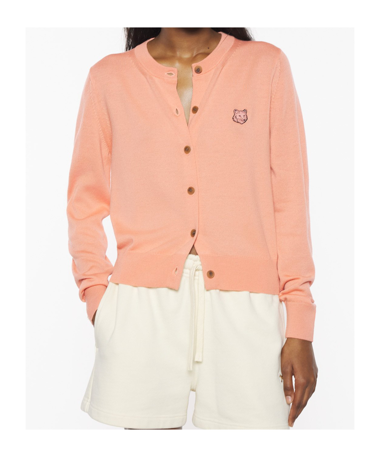Shop Maison Kitsuné Bold Fox Head Patch Regular Cardigan