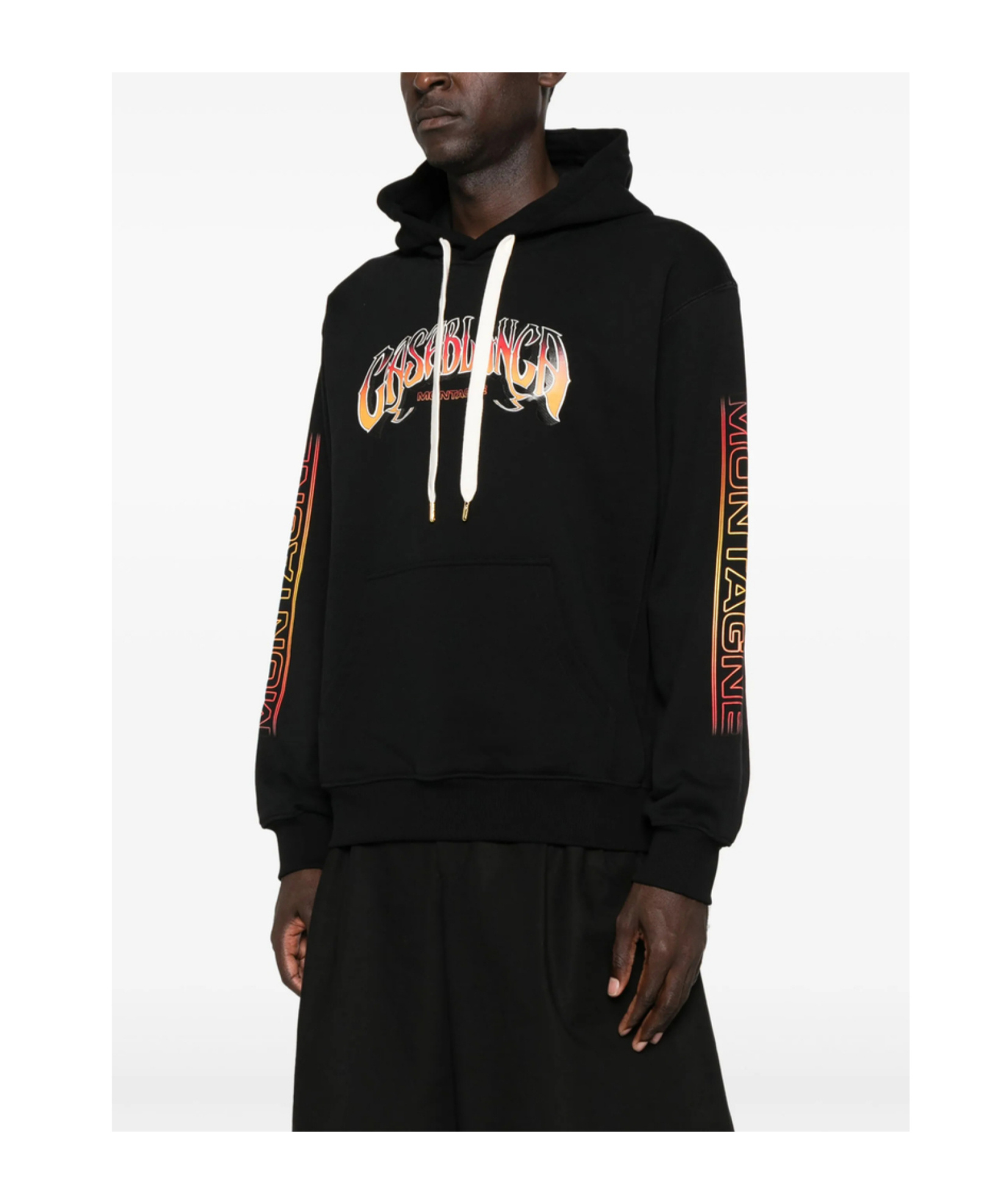 Casablanca Logo Hooded Sweatshirt In Black