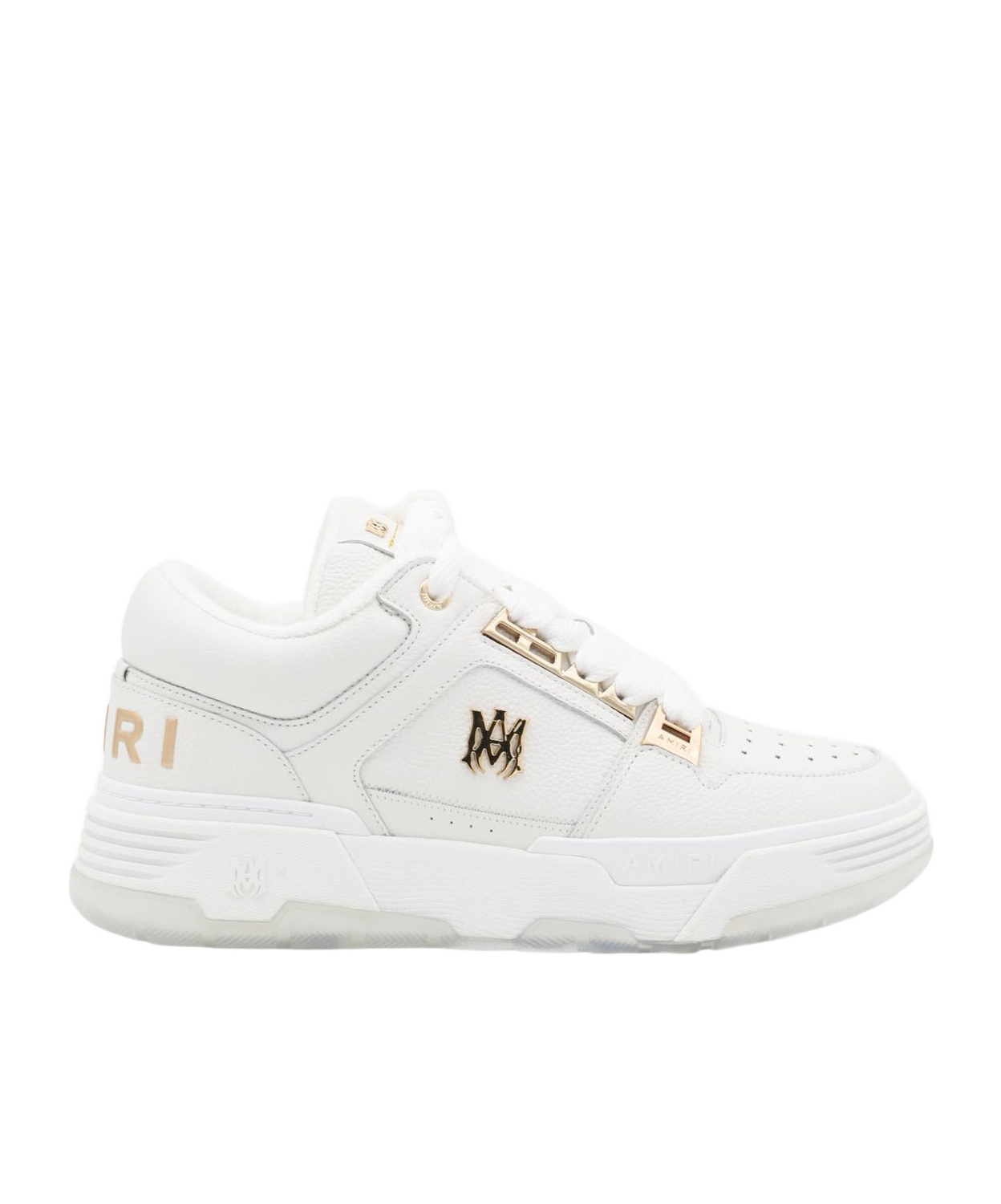 Amiri White Sneakers With Logo Patch On The Side And Logo Lettering On The Rear In Leather Man In Red