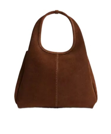 Coach Lana 23 Warm Brown Suede Shoulder Bag In Brown