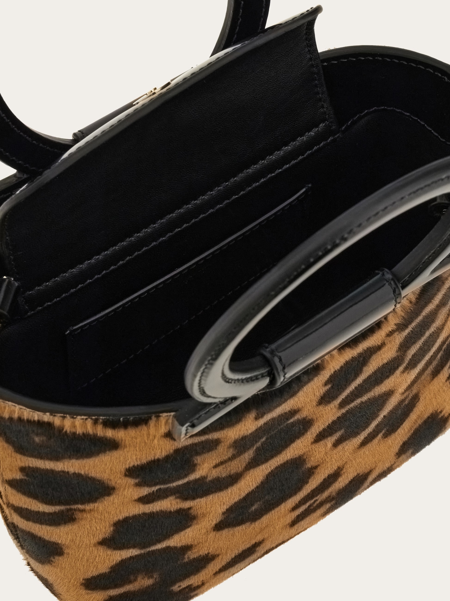 Ferragamo Macro Gancini Mini Bag In Black