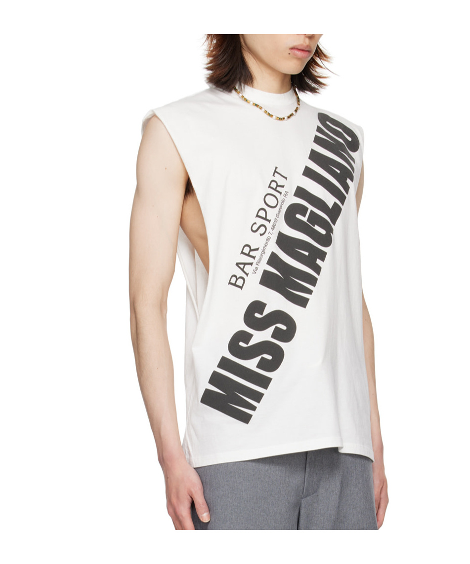 Magliano Slogan-print Cotton Tank Top In White