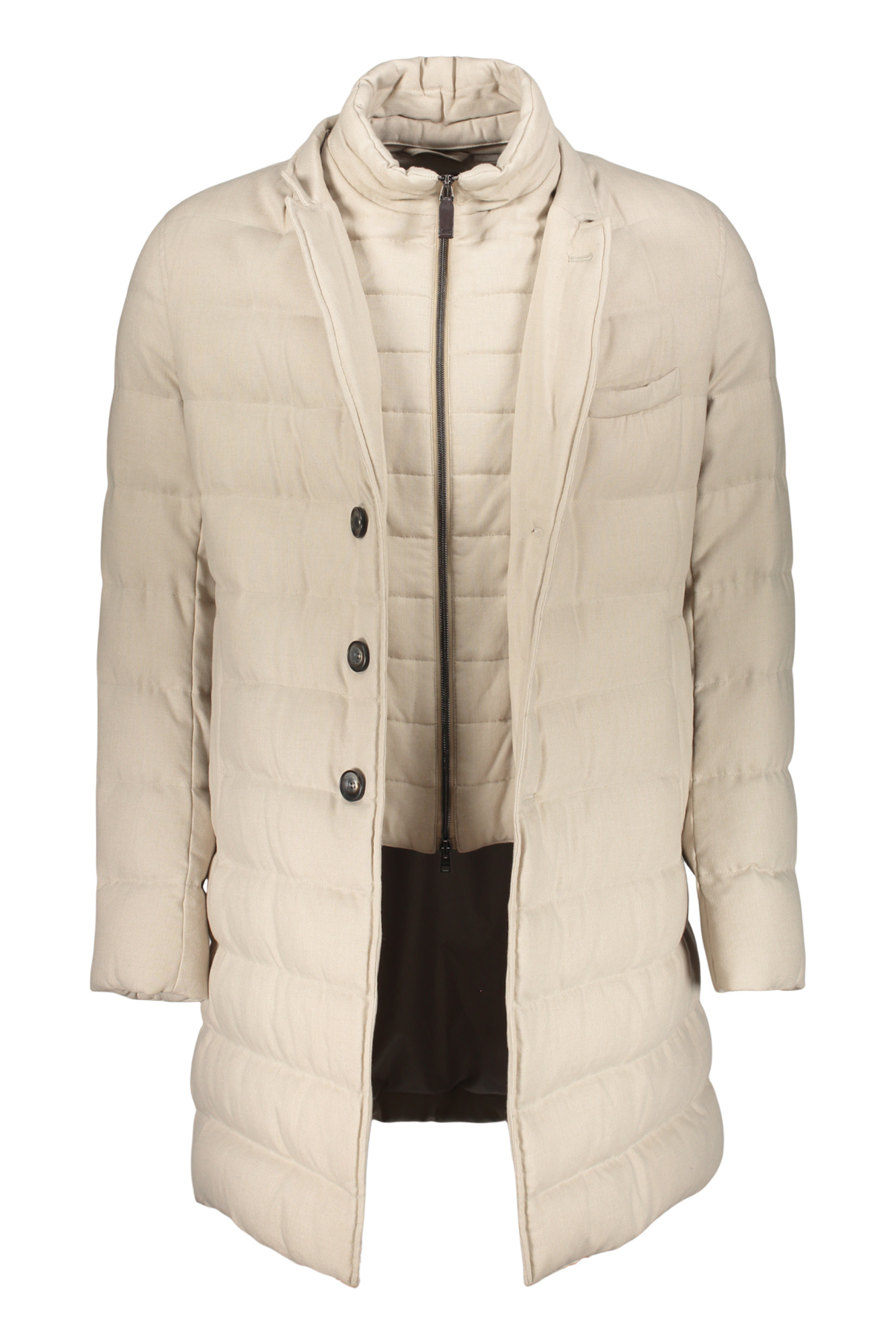 Herno Beige Down Jacket With Elegant Collar In Neutral